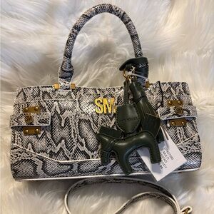 Steve Madden Handbag with Snake Skin Design & Crossbody Strap